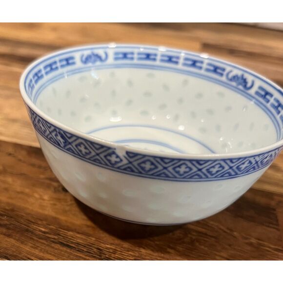 Vintage SECA “Rice-Eye” Pattern-Translucent "Ling Long" Porcelain 5 Piece Set - Picture 6 of 6